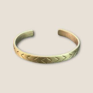 Lucky Brand Etched  Open Cuff Bracelet For Women